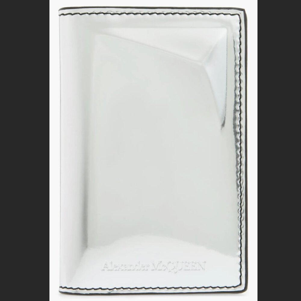 ALEXANDER MCQUEEN Silver Mirrored Star Card Wallet